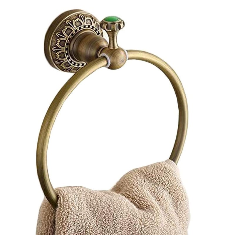 Beelee Wall Mounted Towel Ring/Towel Holder,Solid Brass Construction, Antique Bronze Finish,Bathroom Accessories - Image 1